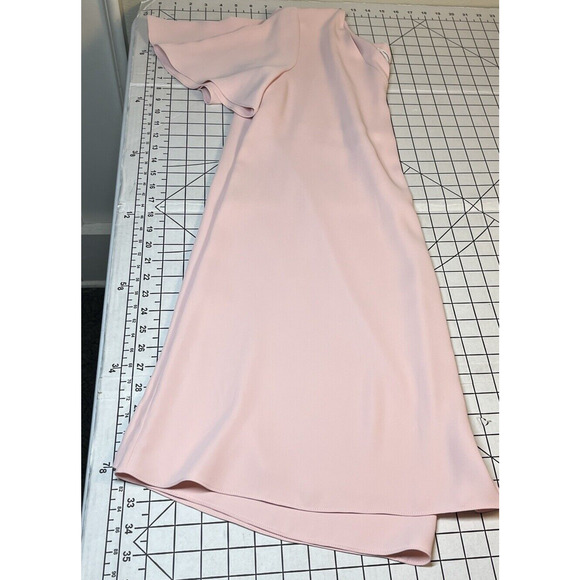 Amanda Uprichard Light Baby Pink Mini Shift Dress V Neck Small Flutter Sleeves - Picture 7 of 8